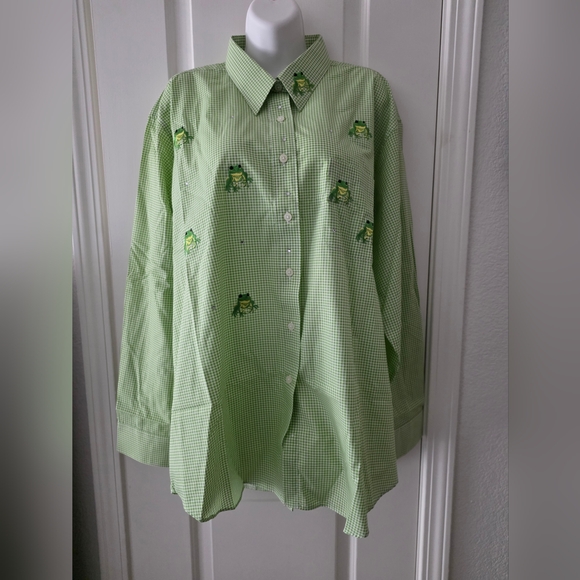 LasOlas Embroidered Relax Fit Button Up Shirt Womens XL. - Picture 1 of 14